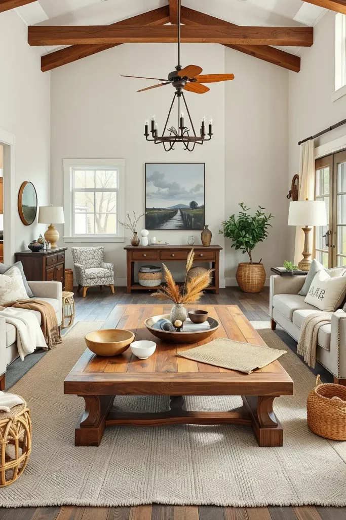 63 Creative Farmhouse Living Room With Antique Textures