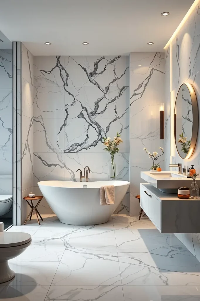 64 Luxury Bathroom Tile Idea for Elegant and Timeless Designs