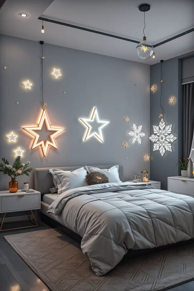 60 Christmas Lights in the Bedroom 2025: Magical and Cozy Holiday Ideas