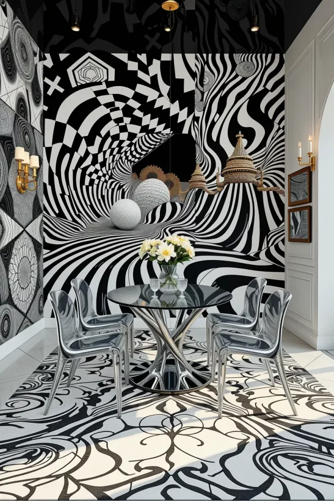 62 Dining Room Accent Wall in a Surreal-Style