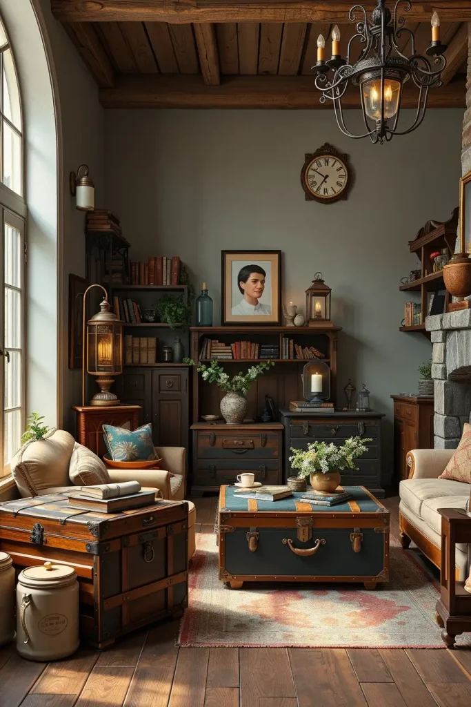 63 Creative Farmhouse Living Room With Antique Textures