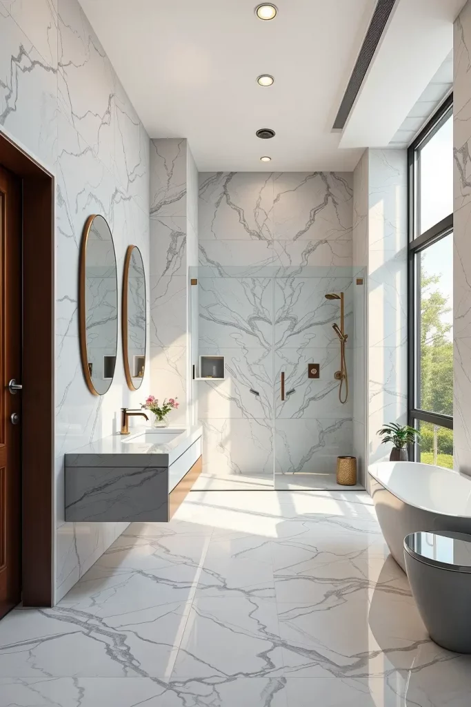 64 Luxury Bathroom Tile Idea for Elegant and Timeless Designs