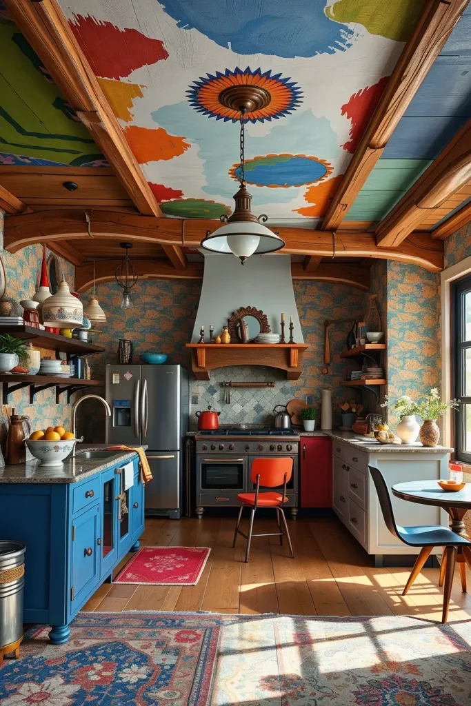 64 Color-Drenched Eclectic Kitchen With Whimsical Flair Ideas