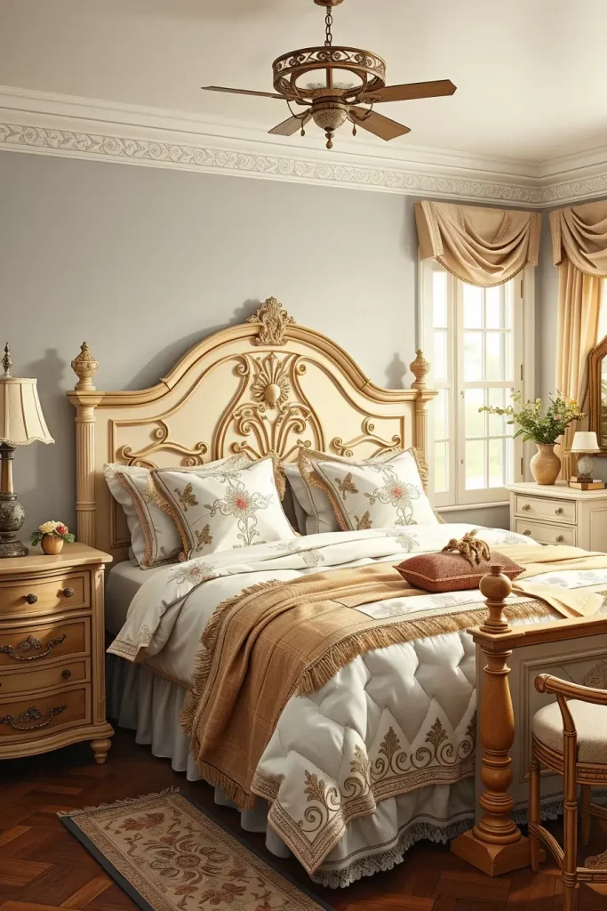 65 Vintage Bedroom with Hand-Painted Furniture Ideas for Timeless Charm