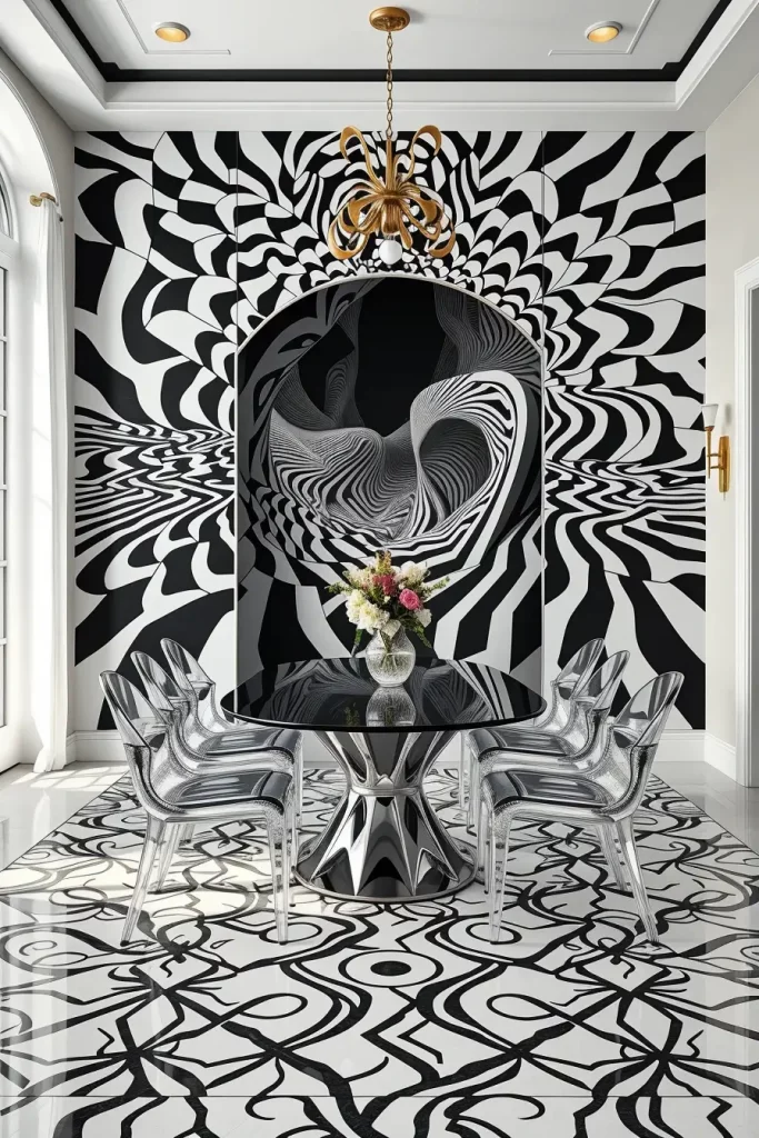 62 Dining Room Accent Wall in a Surreal-Style