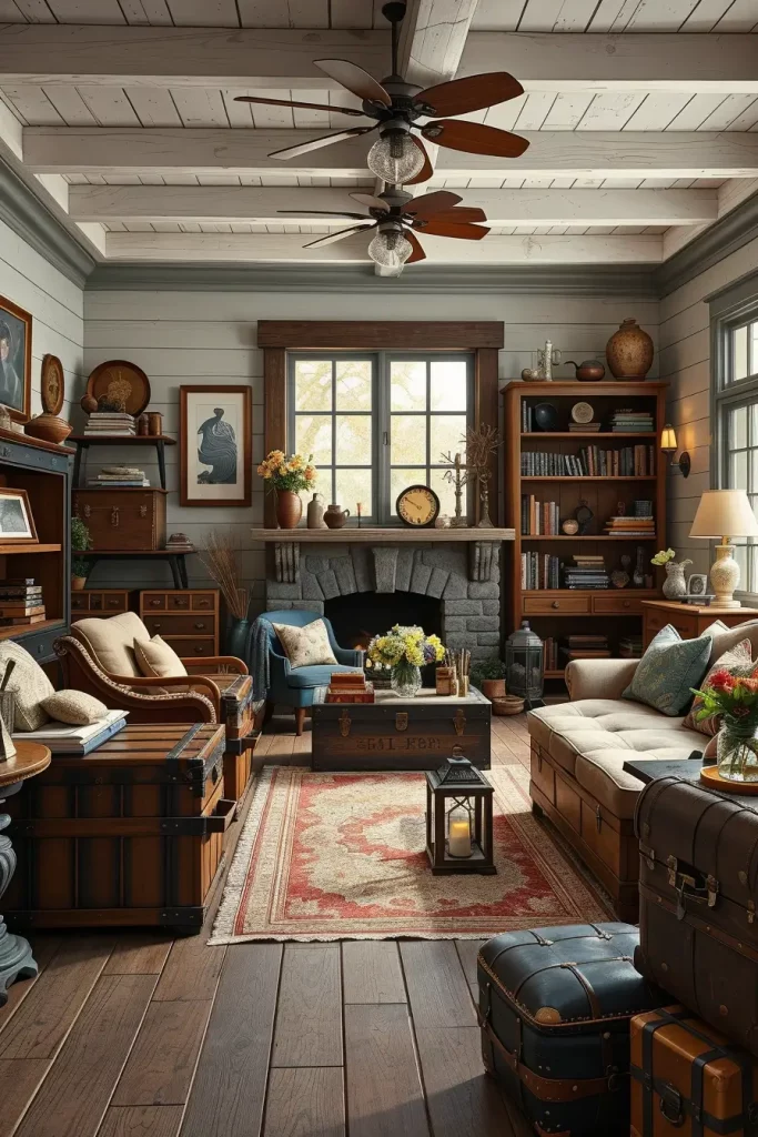 63 Creative Farmhouse Living Room With Antique Textures