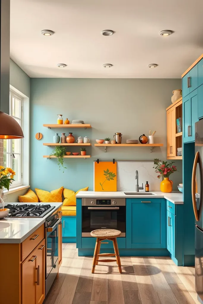 64 Color-Drenched Eclectic Kitchen With Whimsical Flair Ideas