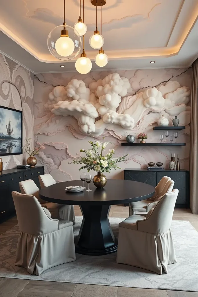 62 Dining Room Accent Wall in a Surreal-Style