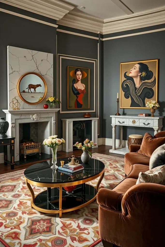 64 Stunning Art Deco Revival Living Room Décor Ideas for Glamorous Interiors