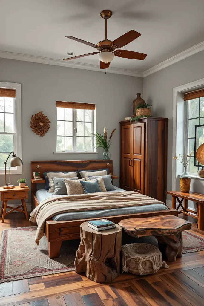 60 Eclectic Bedroom Design With Natural Textures for a Stylish and Cozy Interior