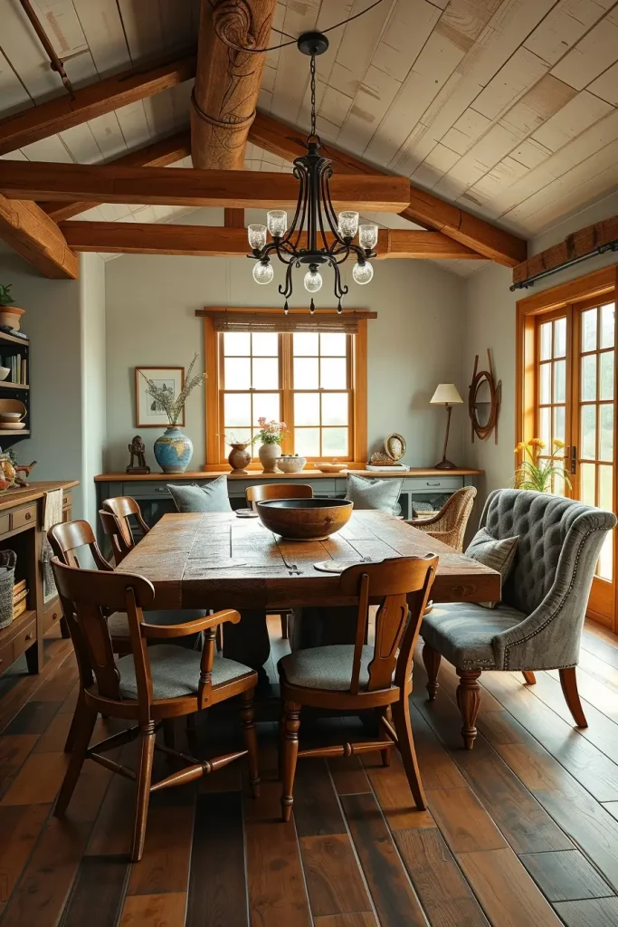 62 Eclectic Farmhouse Interior Design with Natural Textures and Rustic Charm