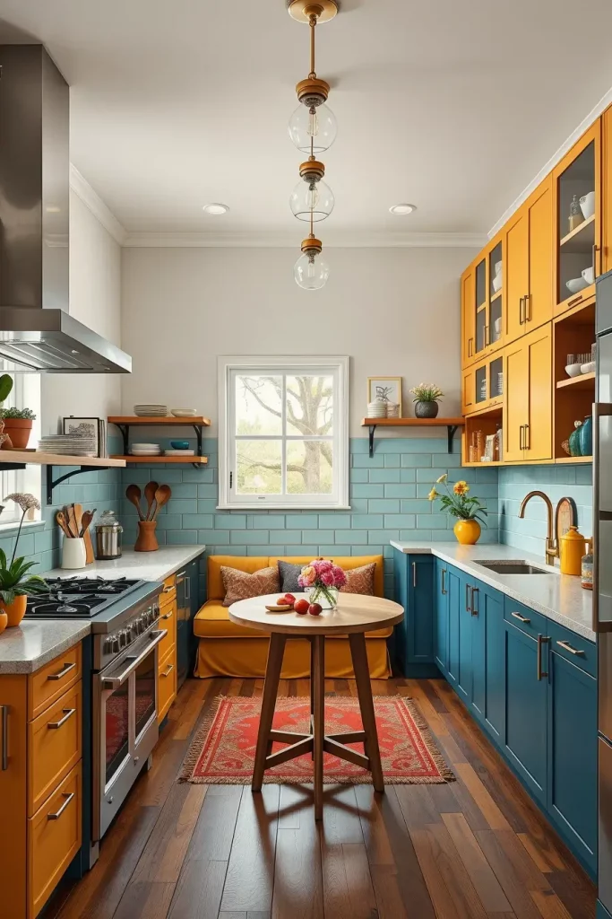 64 Color-Drenched Eclectic Kitchen With Whimsical Flair Ideas