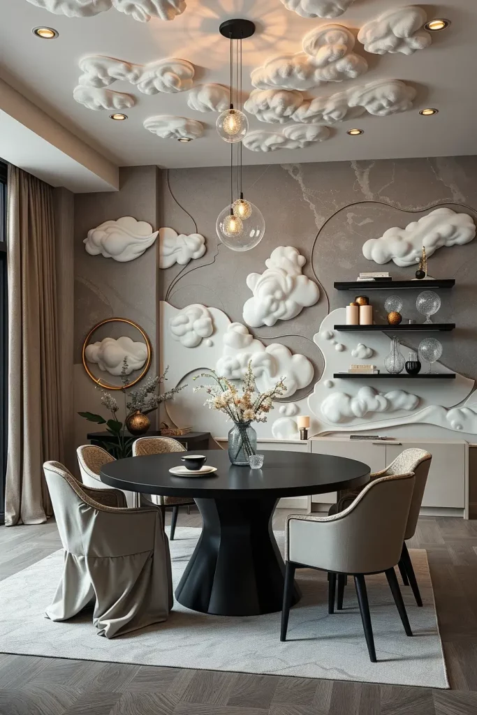 62 Dining Room Accent Wall in a Surreal-Style