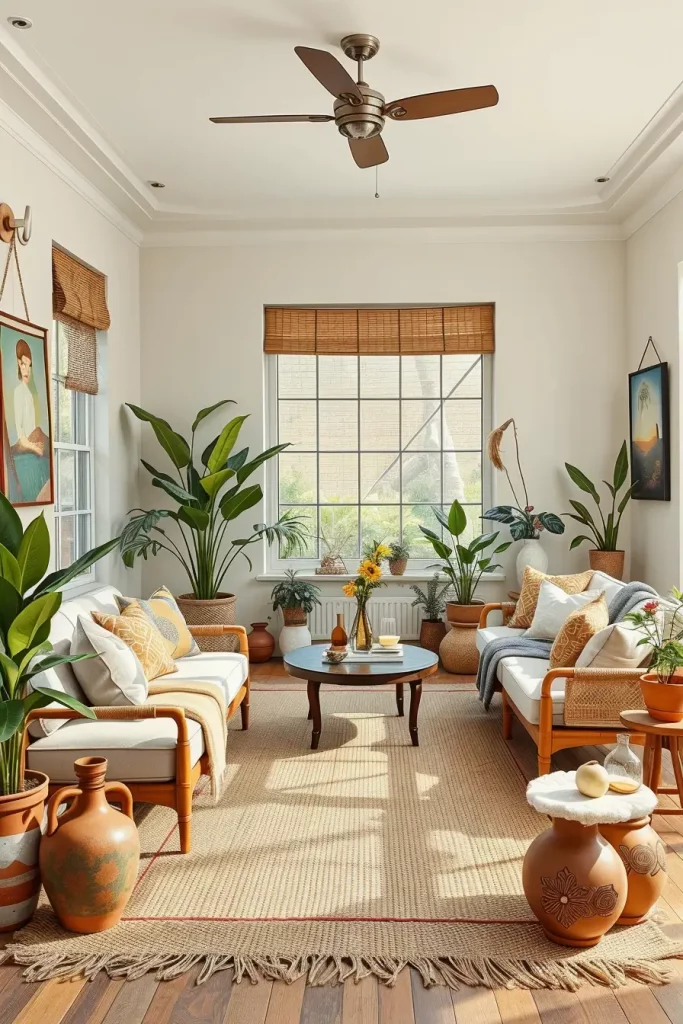 63 Eclectic Living Room Design with Natural Textures