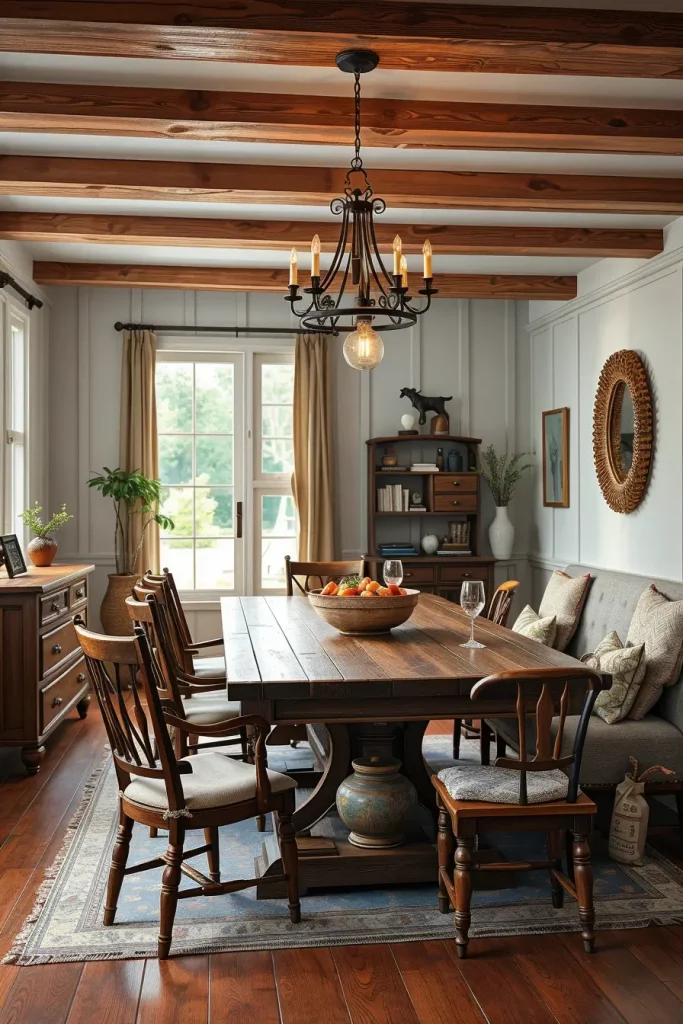62 Eclectic Farmhouse Interior Design with Natural Textures and Rustic Charm