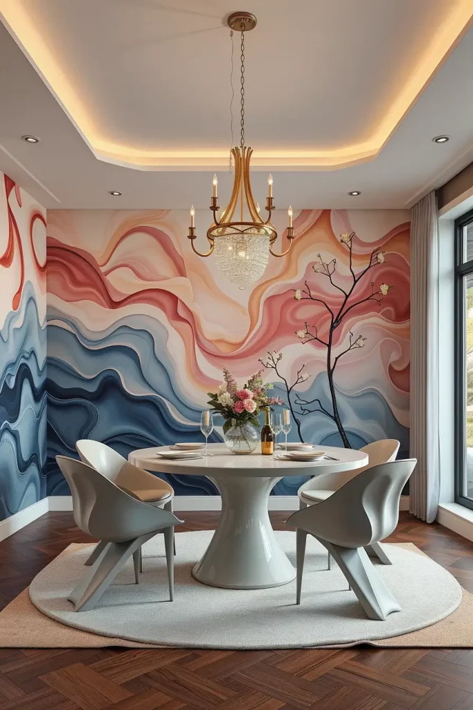62 Dining Room Accent Wall in a Surreal-Style