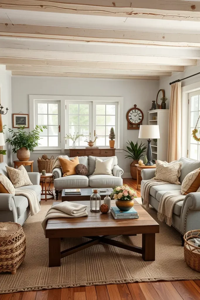 63 Creative Farmhouse Living Room With Antique Textures