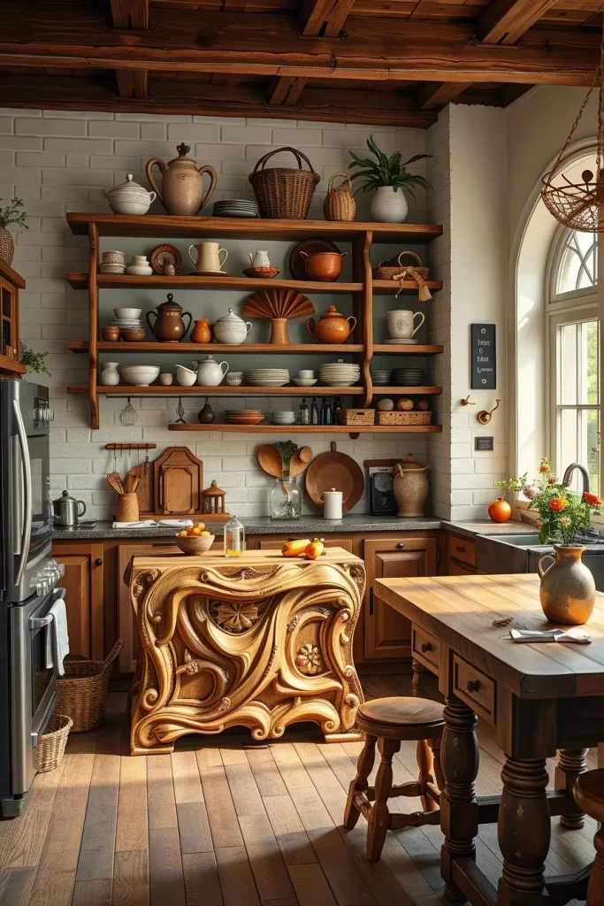 62 Eclectic Kitchen Design with Natural Textures