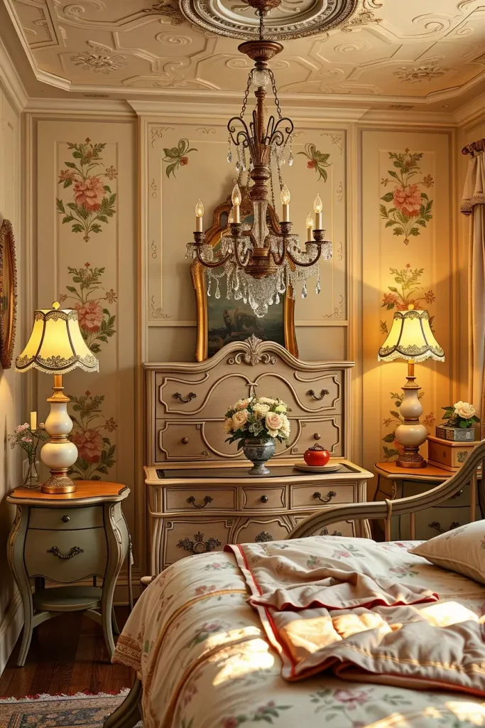 65 Vintage Bedroom with Hand-Painted Furniture Ideas for Timeless Charm