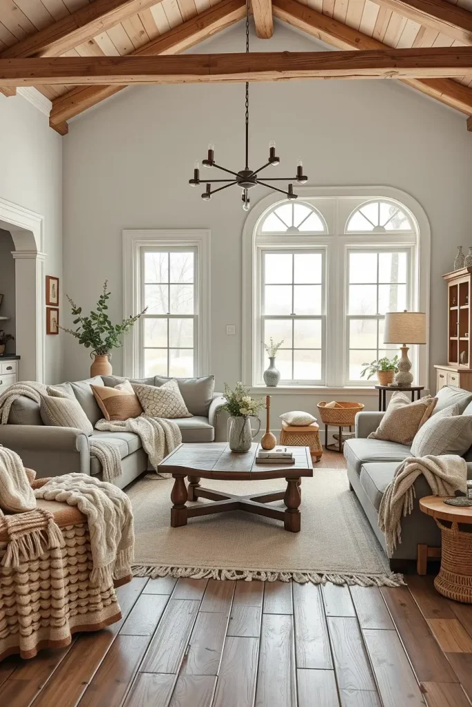 63 Creative Farmhouse Living Room With Antique Textures