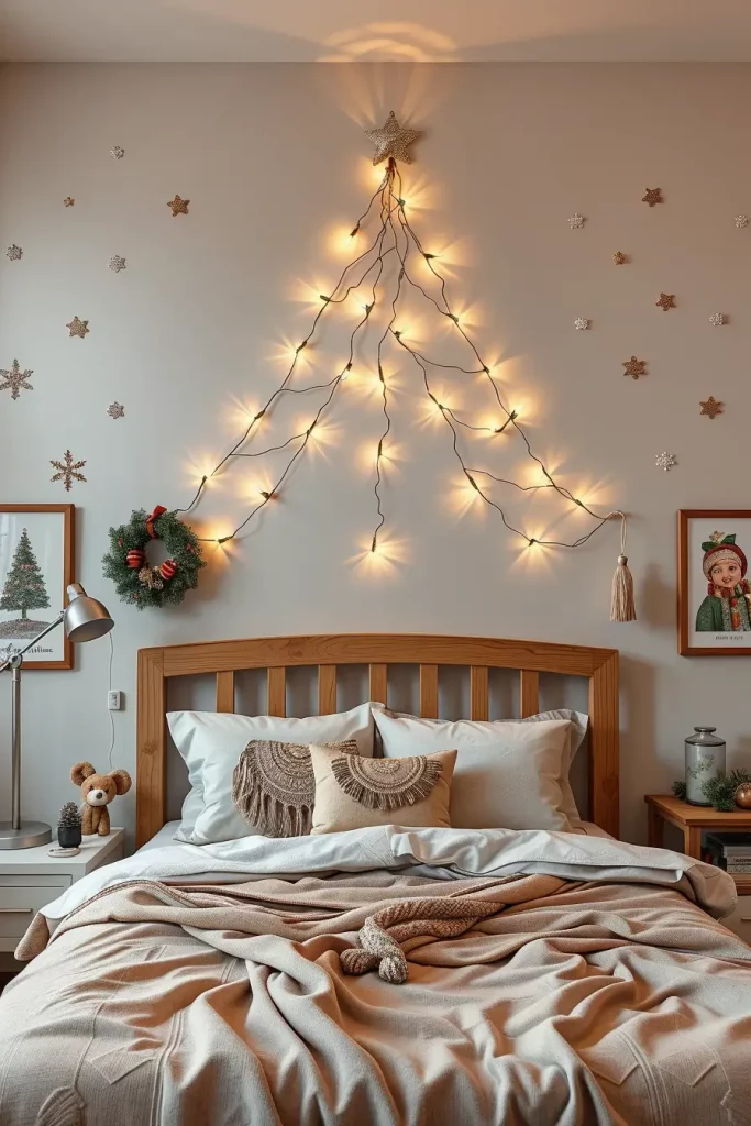 60 Christmas Lights in the Bedroom 2025: Magical and Cozy Holiday Ideas