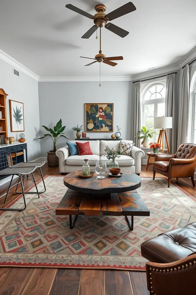 63 Eclectic Living Room Design with Natural Textures