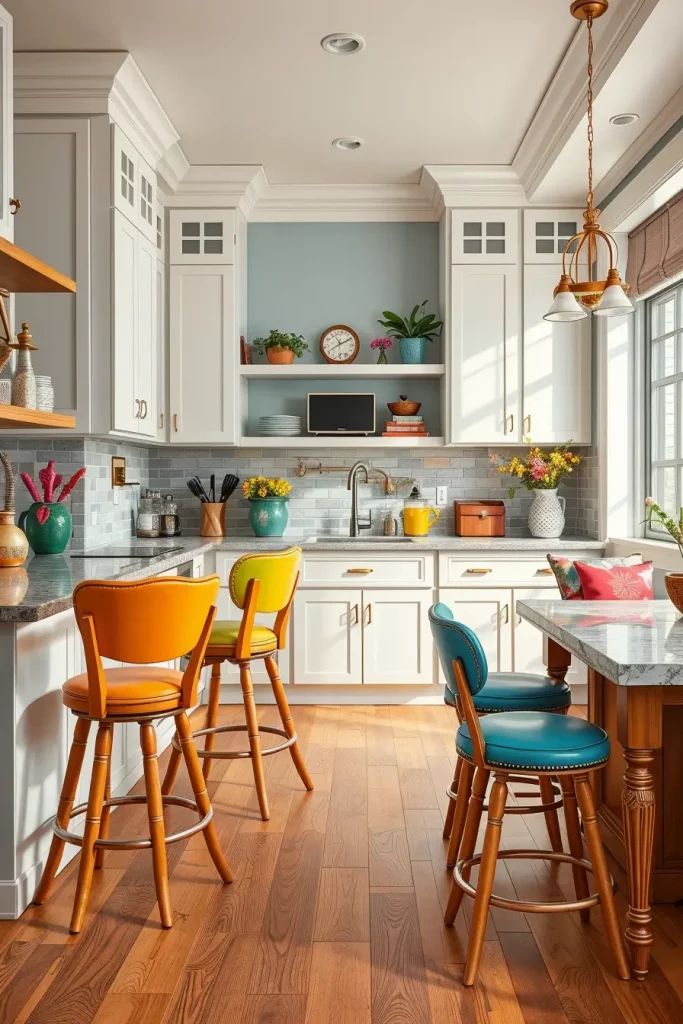 64 Color-Drenched Eclectic Kitchen With Whimsical Flair Ideas
