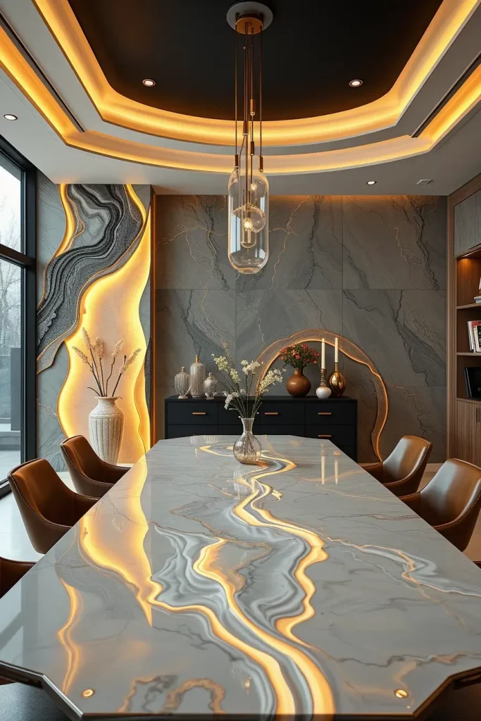 62 Dining Room Accent Wall in a Surreal-Style