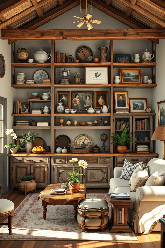 62 Rustic Farmhouse Maximalist Living Room Decor Ideas