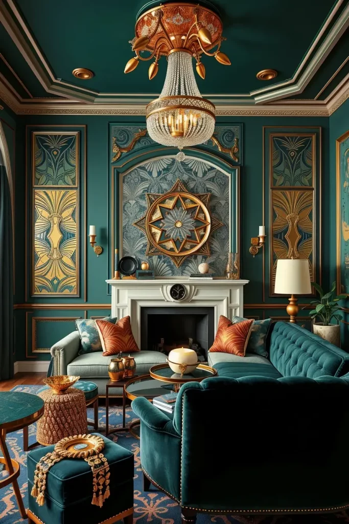 64 Stunning Art Deco Revival Living Room Décor Ideas for Glamorous Interiors