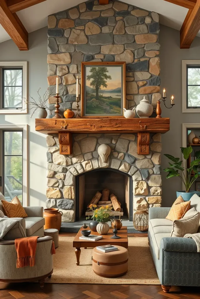 63 Eclectic Living Room Design with Natural Textures