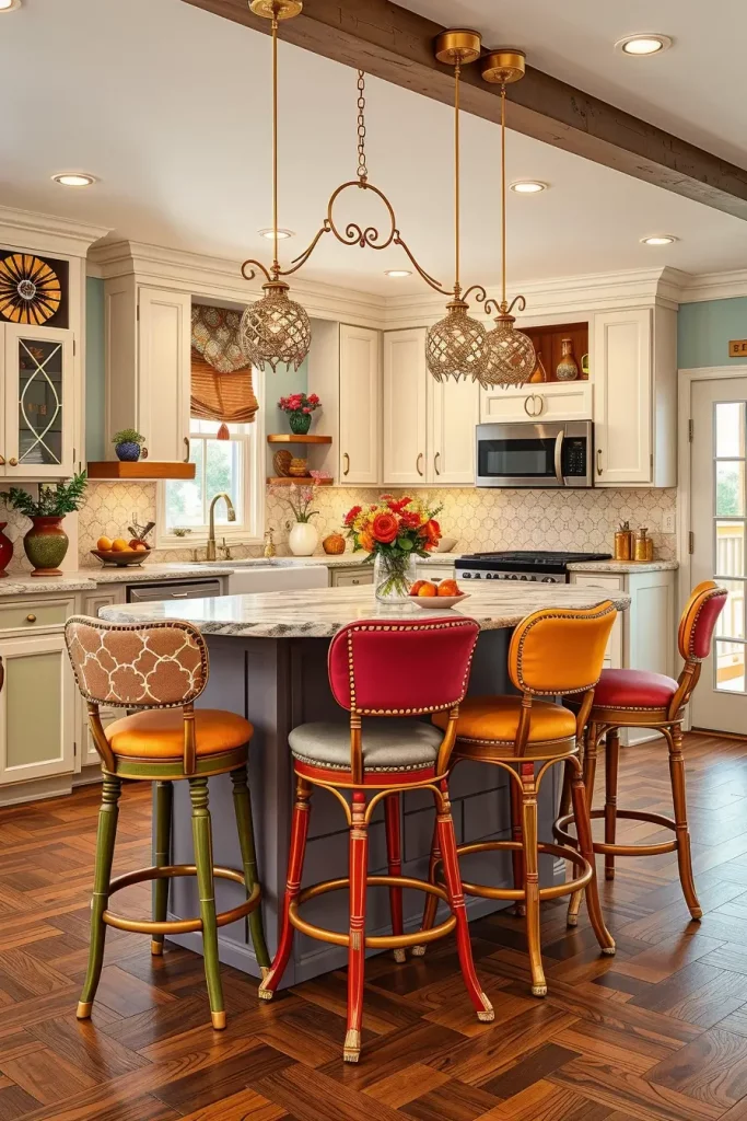 64 Color-Drenched Eclectic Kitchen With Whimsical Flair Ideas