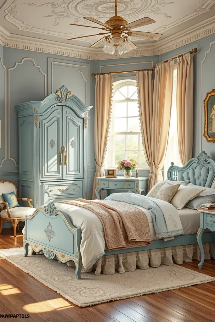 65 Vintage Bedroom with Hand-Painted Furniture Ideas for Timeless Charm