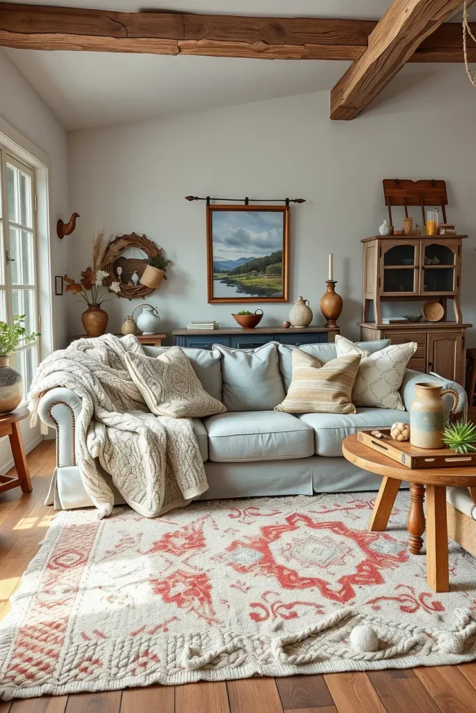 64 Rustic Farmhouse Living Room Ideas for a Cozy and Timeless Home