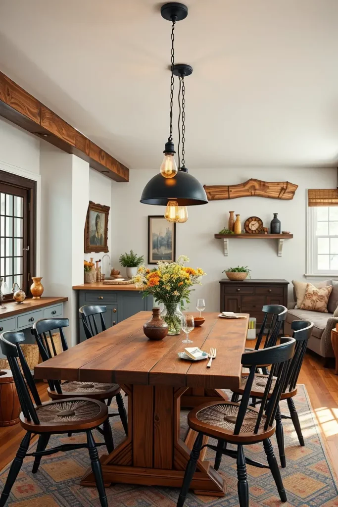 62 Eclectic Farmhouse Interior Design with Natural Textures and Rustic Charm