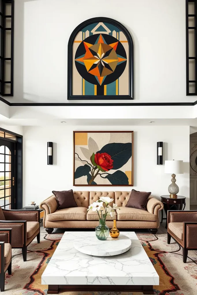 64 Stunning Art Deco Revival Living Room Décor Ideas for Glamorous Interiors