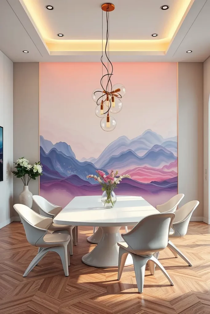 62 Dining Room Accent Wall in a Surreal-Style