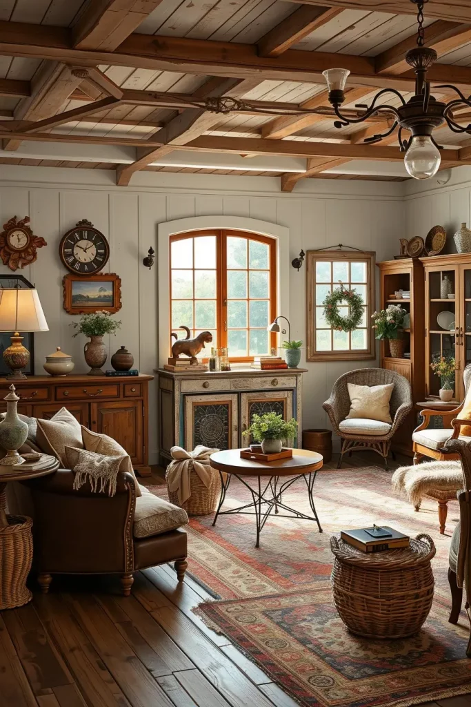 63 Creative Farmhouse Living Room With Antique Textures