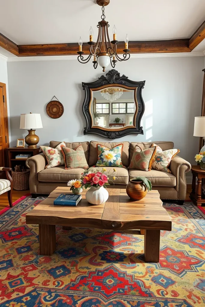 62 Rustic Farmhouse Maximalist Living Room Decor Ideas