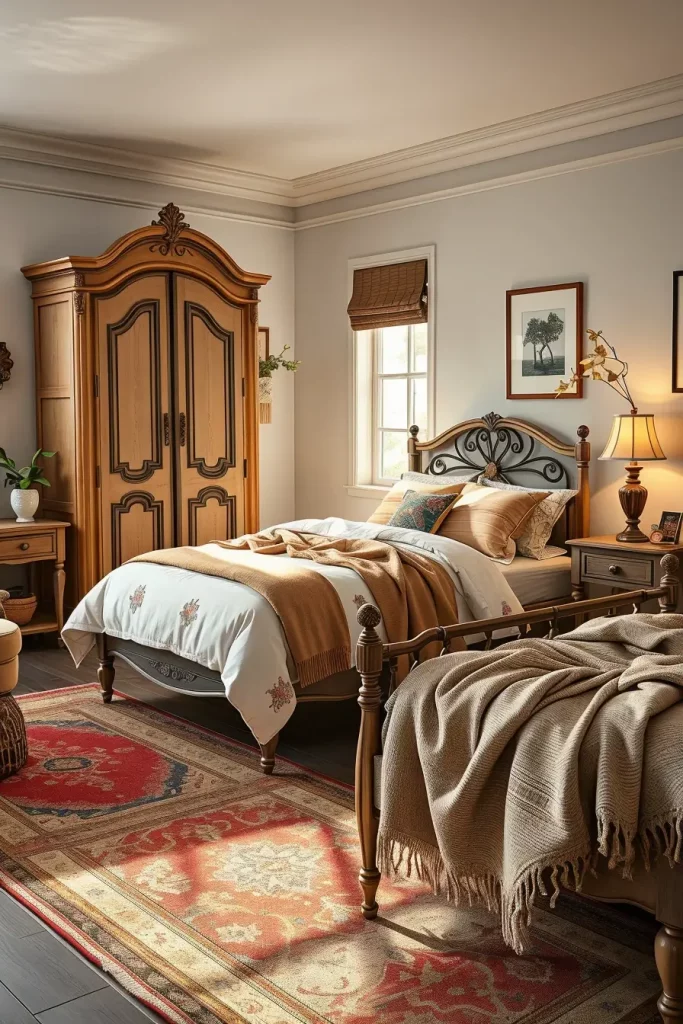 65 Vintage Bedroom with Hand-Painted Furniture Ideas for Timeless Charm