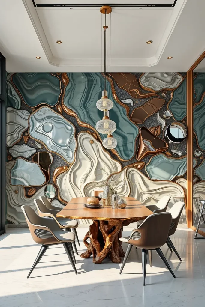 62 Dining Room Accent Wall in a Surreal-Style