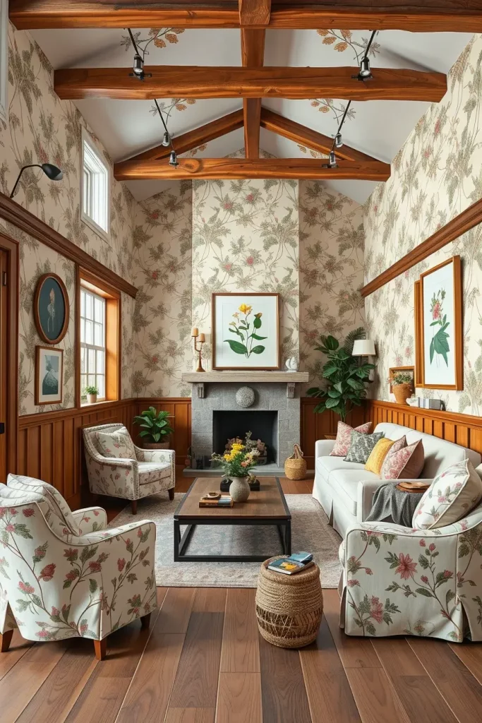 62 Rustic Farmhouse Maximalist Living Room Decor Ideas