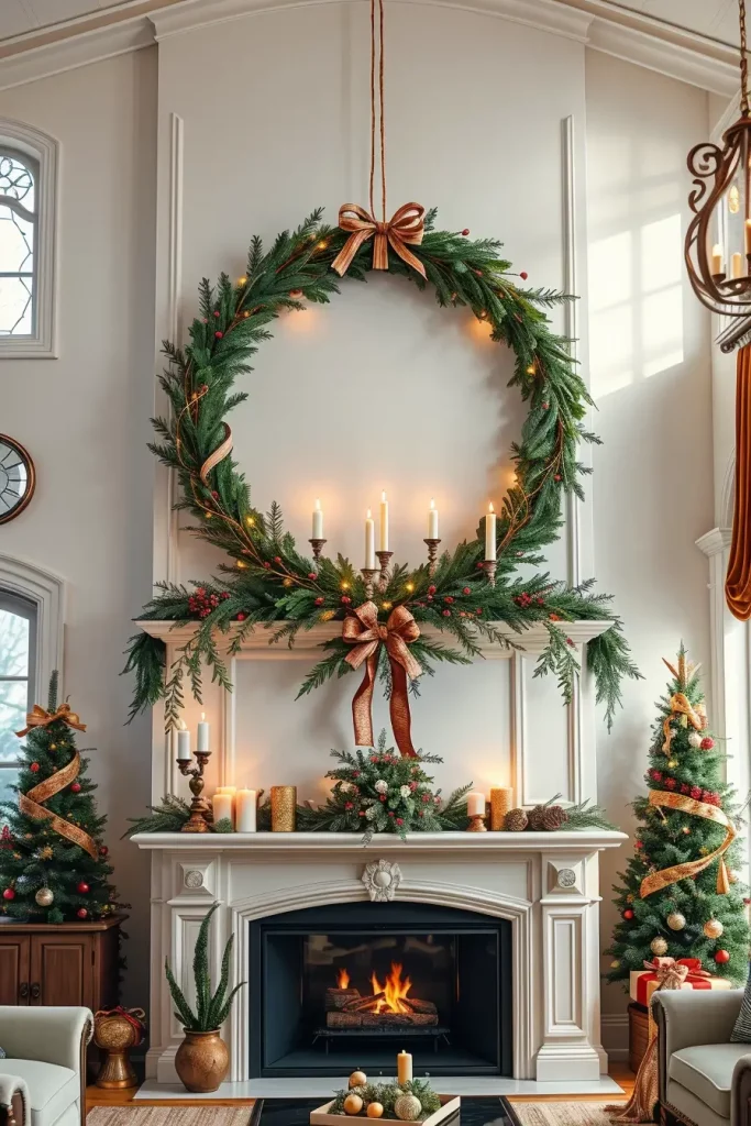 64 Christmas Mantle Decor Ideas 2025 to Style Your Fireplace Beautifully