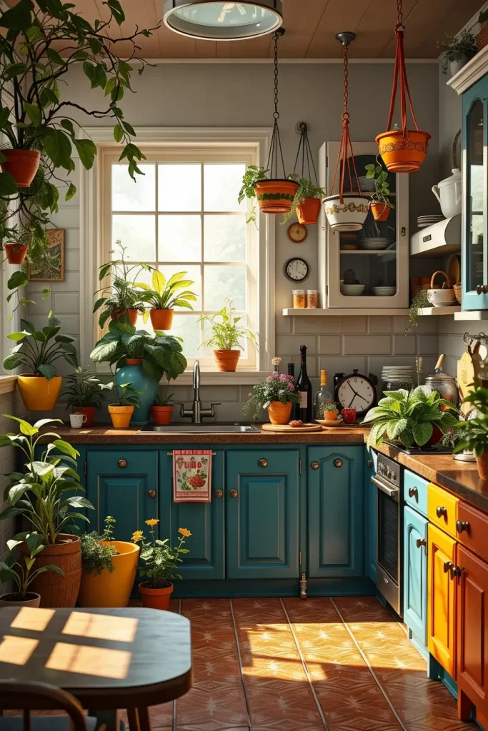64 Color-Drenched Eclectic Kitchen With Whimsical Flair Ideas