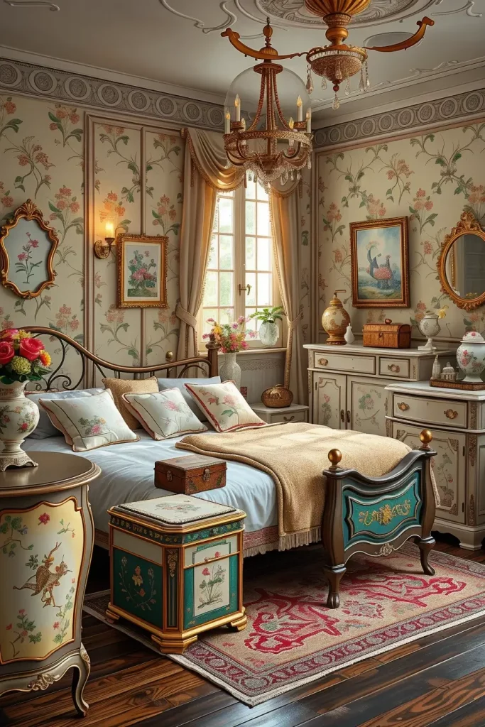 65 Vintage Bedroom with Hand-Painted Furniture Ideas for Timeless Charm