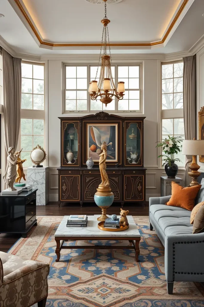 64 Stunning Art Deco Revival Living Room Décor Ideas for Glamorous Interiors