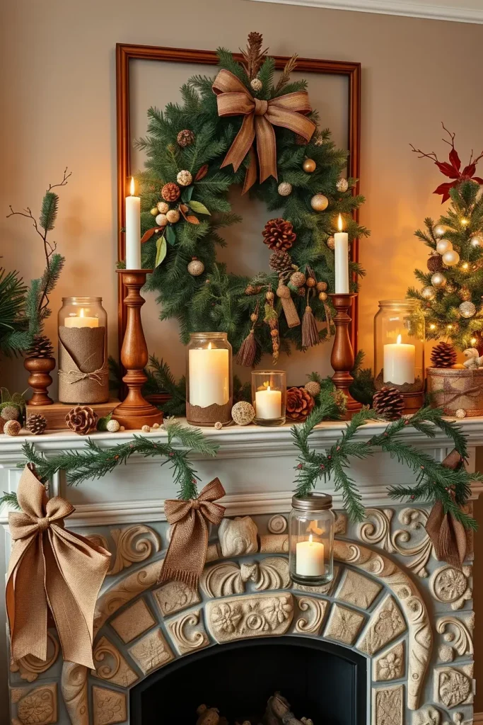 64 Christmas Mantle Decor Ideas 2025 to Style Your Fireplace Beautifully