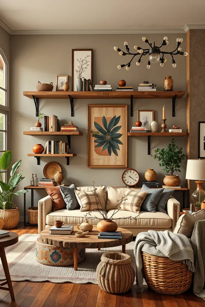 63 Eclectic Living Room Design with Natural Textures