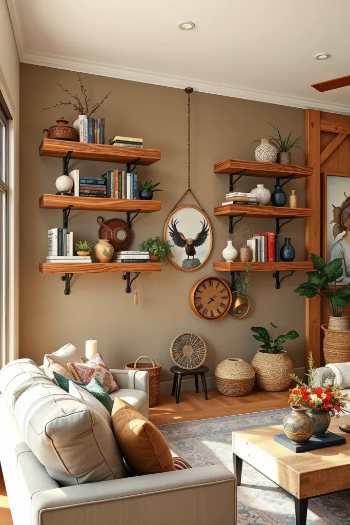 63 Eclectic Living Room Design with Natural Textures