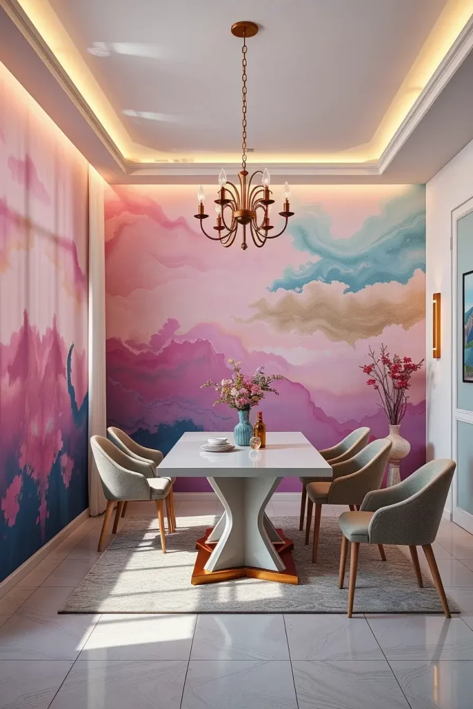 62 Dining Room Accent Wall in a Surreal-Style
